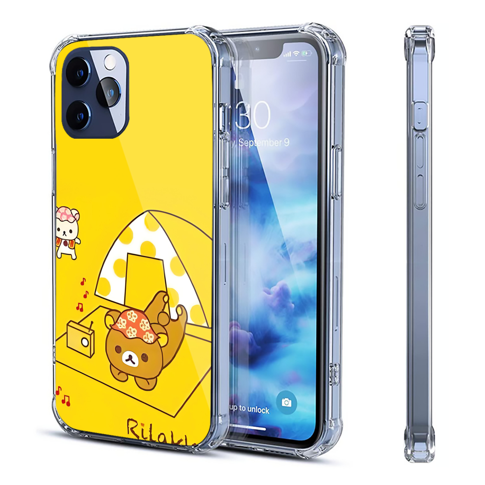 （画像用） リラックマ リラックマ キイロイトリ Rilakkuma Korilakkuma Kiiroitori 【iPhone 12シリーズ対応】透明スマホケース（クリアソフトケース）
